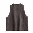 thumbnail image 4 of HVOBTTY Manteau Mode Sans Manches pour Femmes, Mode Décontractée Manteau Sans Manches pour Femmes à Col Rond d'Été Coupe Régulière Gris Foncé, L, 4 of 4