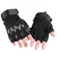thumbnail image 3 of Durable Gloves for Motorcycle Cycling Riding Camping Outdoor Hiking - Half Finger Gloves (Black, Medium), 3 of 6
