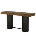 thumbnail image 3 of Yardi Yarda Modern Bar Table with Wood Top and Geometric Black Legs, Bar Table with Durable Engineered Wood for Indoor, Black, 3 of 4