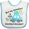 thumbnail image 3 of Inktastic Book My Reservation I'm Going to Grandma and Grandpa's Boys or Girls Baby Bib, 3 of 4