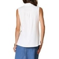 thumbnail image 3 of Camiseta sin mangas INSPIRE CHIC para mujeres, blusa suelta de cuello en V, camisetas polo sólidas, top casual S blanco, 3 of 6
