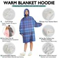 thumbnail image 5 of Blue Checkerboard Checkered Pattern Wearable Oversized Blanket,Wearable Blanket Hoodie for Adults,Cozy Hooded Blankets with Super Pockets,Super Warm Fuzzy Pullover for Women & Men, 5 of 6