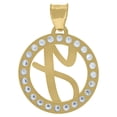 thumbnail image 3 of Auriga Fine Jewelry 10K Yellow Gold Cubic Zirconia Initial Letter Y Circle Charm Pendant, 3 of 4