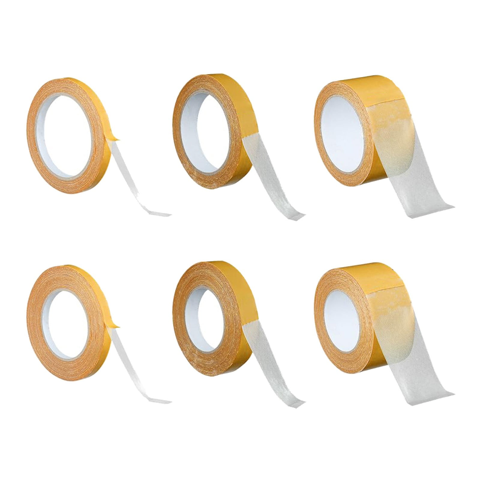 ZOURIH 3 Pcs Double Sided Tape Heavy Duty 2"*65.6ft,High Tack Strong Wall Adhesive Tape with Fiberglass Mesh,Removable Sticky Double Sided Mounting Type for Rugs,Carpets,Pictures,Yellow