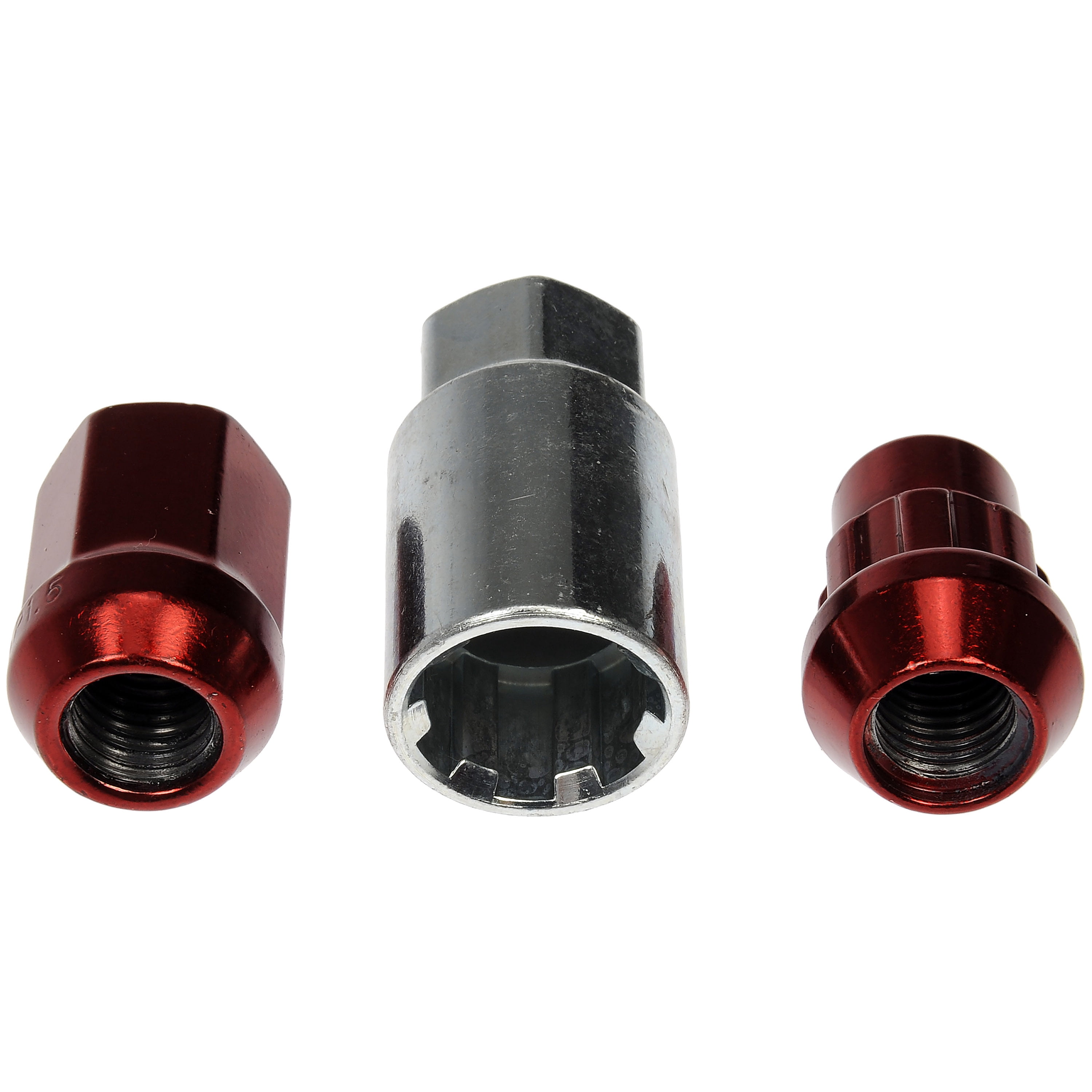 Dorman 713-375E Wheel Lug Nut for Specific Models, Red; Chrome (Pack of 20)