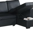 thumbnail image 3 of Faux Leather Convertible Sectional With Storage Black, 3 of 5