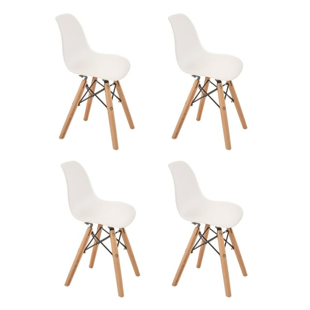 4 sillas Eames para niños y niñas modernas (blancas, grises y rosas) Duduk