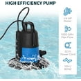 Pool Cover Pump, 1/4 Sump Pump with 32.8ft Power Cord for Swimming Pool