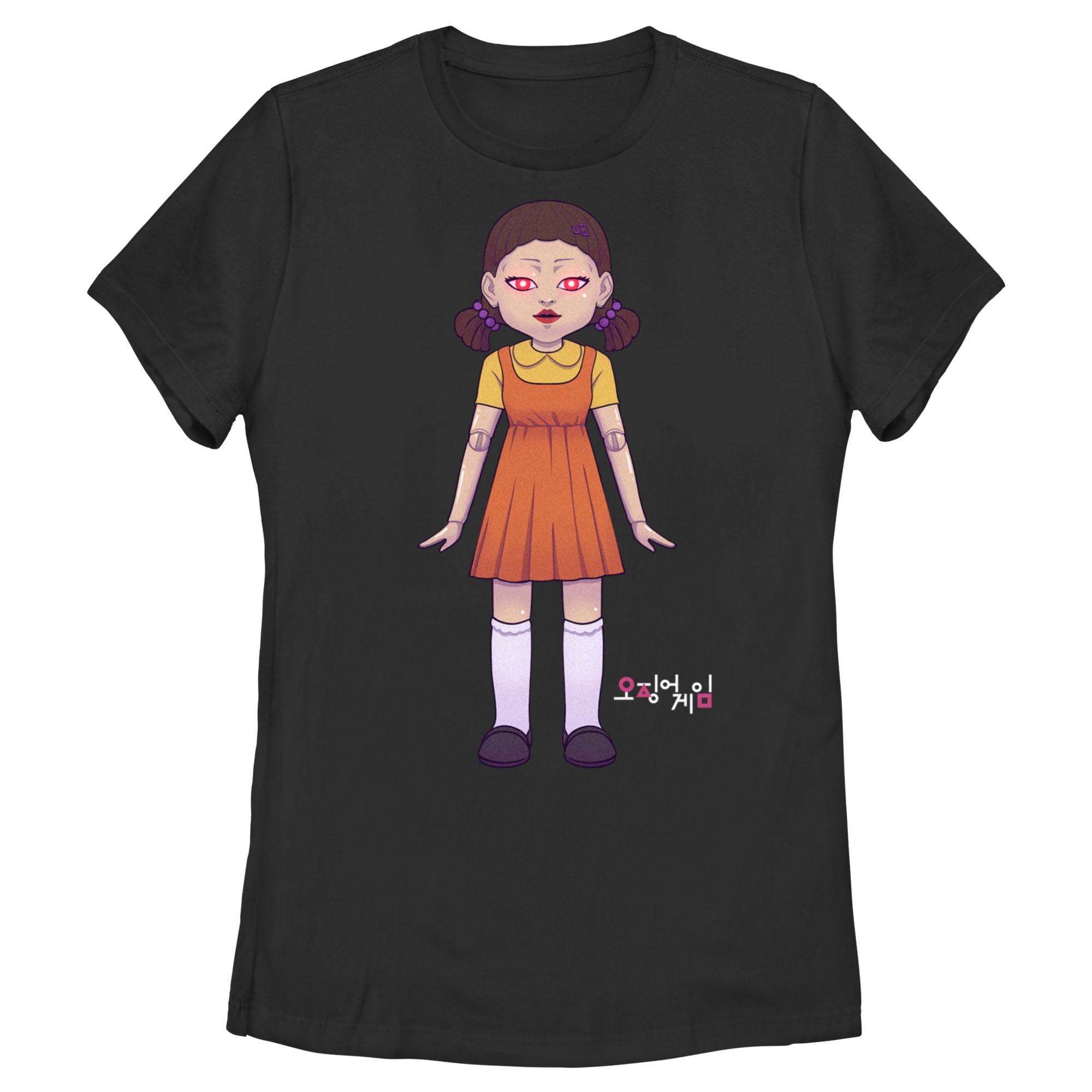 Women's Squid Game Giant Doll  T-Shirt - Black - X Large