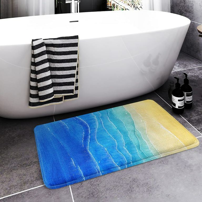 Bath Mat Rug-Rubber Non Slip Quick Dry Super Absorbent Thin Bathroom Rugs  Fit