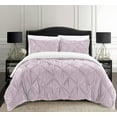 thumbnail image 3 of 3-pieces Pintuck Reversible Comforter set, Full/Queen, Dusty Rose, 3 of 4
