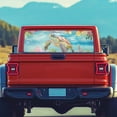thumbnail image 4 of SEANATIVE Rear Window Decals for Trucks 66 x 22 Inch Pickup Back Window Tint Graphic See Through Vinyl Wrap Water-resistant Sun Block Coverage for Car Decor, Tropical Flower Sea Turtle, 4 of 7