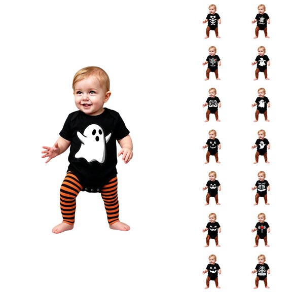Halloween Themed Baby Bodysuit For Boys Printed Jumpsuit For Infants Cozy Baby Romper For All Day Comfort And Quick Changes