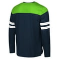 thumbnail image 3 of Men's G-III Sports by Carl Banks College Navy/Neon Green Seattle Seahawks Adaptive Hail Mary Long Sleeve T-Shirt, 3 of 4