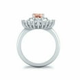 thumbnail image 5 of HeartsAndYou Round Natural Morganite & Moissanite Ballerina Party Ring 14k SOLID White Gold, 5 of 9