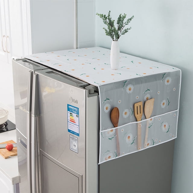 Xiao Hua Funda de tela para refrigerador de una o dos puertas, con bolsillo de almacenamiento, impermeable y a prueba de polvo, para el hogar, 180 x 60 cm (estilo 2)