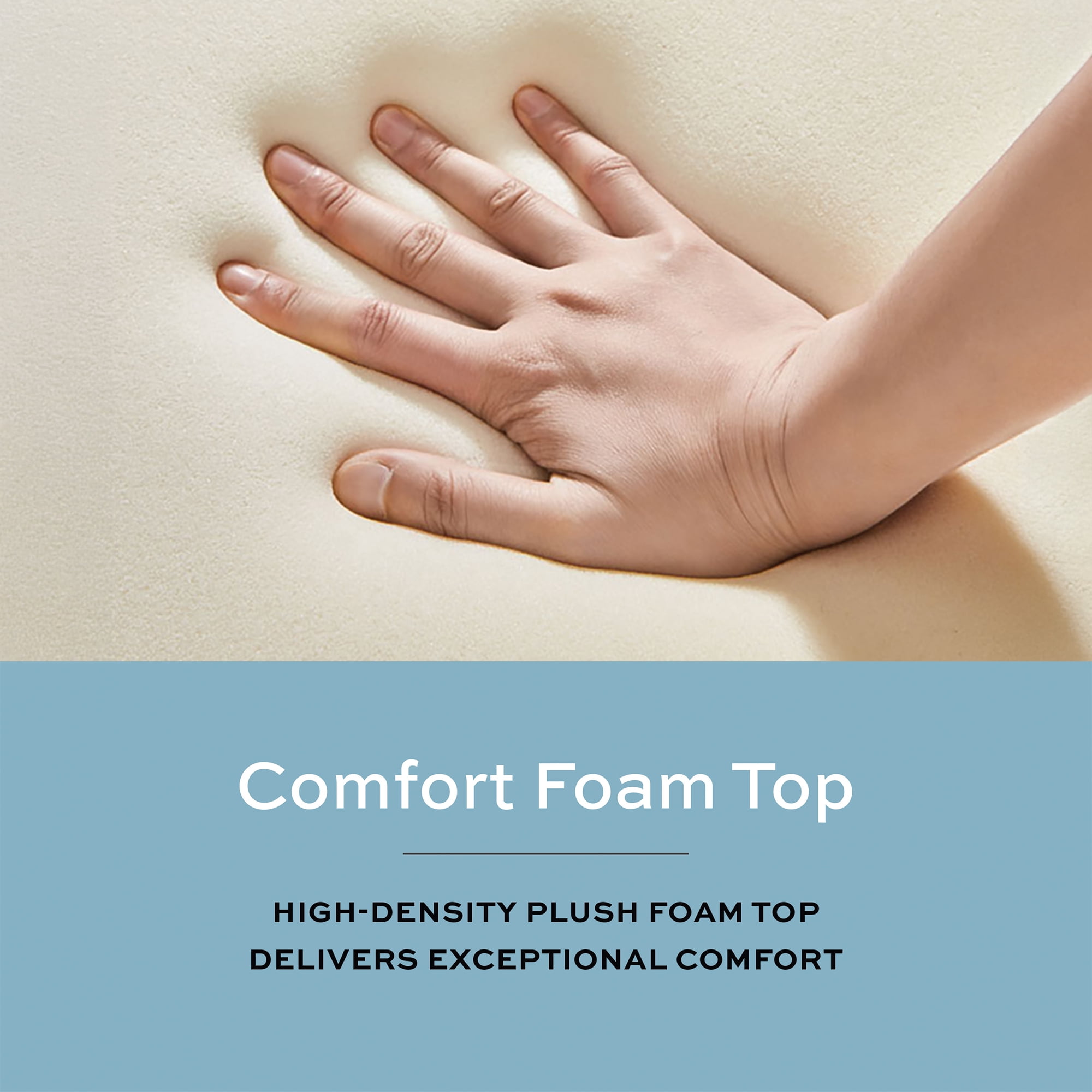 Foam Top Air Mattress with All-Night PressureSync Pump, Inflatable 18-Inch Queen Mattress by The Abodery