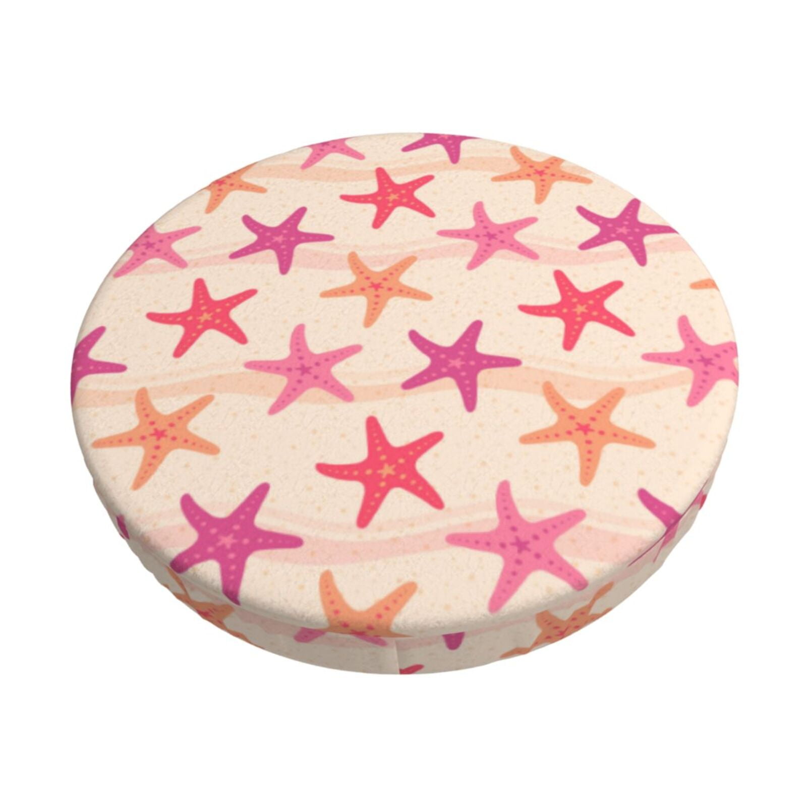 Easygdp Starfish Print Easy To Install Bar Stool Covers&Stool Covers Round&Elastic Stool Cover, Barstool Covers,Washable&Bottom With Elastic Edge-13 inch