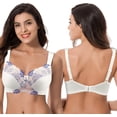 thumbnail image 4 of TRAHOO-Women's Plus Size Minimizer Wireless Unlined Embroidered Lace Bra, 4 of 4