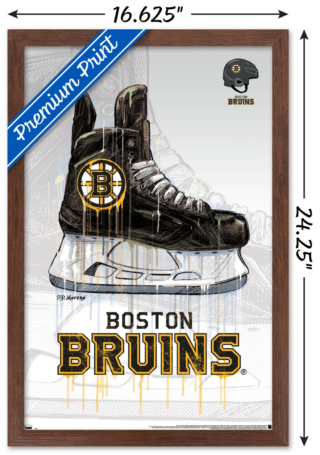 NHL Boston Bruins - Drip Skate 20 Wall Poster, 14.725" x 22.375", Framed