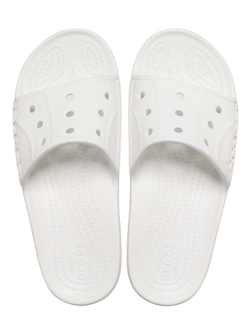 Crocs Baya White Men\'s Slide Sandals Lightweight Comfort Double Strap Size 12 Crocs Adult Bayaband Slide Sandals, White/Navy, W12/M10 : Target main image 4