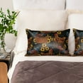 thumbnail image 2 of KLL Embroidery Chicken Rooster Pattern Silk Pillowcase for Hair and Skin Standard Size 20"X 30" Soft Breathable Pillow Covers for Sleeping, 2 of 7
