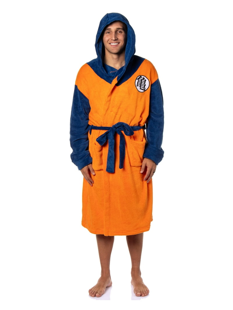 Dragon Ball Z Goku Adult Fleece Hooded Bathrobe for Men And Women