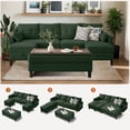 thumbnail image 4 of Soscana 101" Sectional Sofa with 3 Storage Ottoman,4 Seat U Shaped Couch with Side Pockets, Modern Linen Sofa Bed with Coffee Table Ottoman for Living Room Apartment Office Studio,Tool Free Assemble, 4 of 8