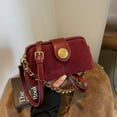 thumbnail image 2 of Baguery Women's Gold Chain Shoulder Bag - Suede Small Square Crossbody, Autumn/Winter All-Match Fashion Bag (8.2×3.1×4.7in)​, 2 of 8