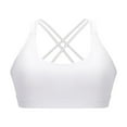 thumbnail image 2 of Women‘s Medium Support Cross Back Wirefree Removable Cups Solid Color Padded Yoga Sport Bra, 2 of 9