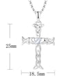 thumbnail image 3 of JO WISDOM Women Cross Necklace,925 Sterling Silver Claddagh Cross Crucifix Pendant Necklace with 4x4mm Cubic Zirconia,Jewelry for Women, 3 of 9