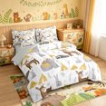 thumbnail image 2 of Manfei Forest Deer Bear Twin Bedding, Waterclor Cartoon Wildlife Bedding Comforter Set, White Tan, Gray Reversible, 7-Piece, 2 of 6