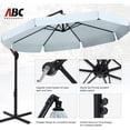 thumbnail image 5 of ABCCANOPY 10 FT Cantilever Offset Hanging Patio Umbrella With Scalloped Edge for Garden, Backyard, Pool and Beach,12+ Colors(Light Gray), 5 of 7