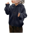 thumbnail image 2 of UQJfacai Girls Cardigan Sweater Long Sleeve Chunky Cable Knit Cardigans Fall Sweater Winter Button Down Hooded Outerwear 2-12 Years, 2 of 7