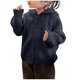 thumbnail image 2 of Suéter de manga larga con capucha para niños, chaquetas y abrigos casuales, de color liso, con capucha y botones, top de punto cómodo e informal, blusa de poliéster para niños., 2 of 7