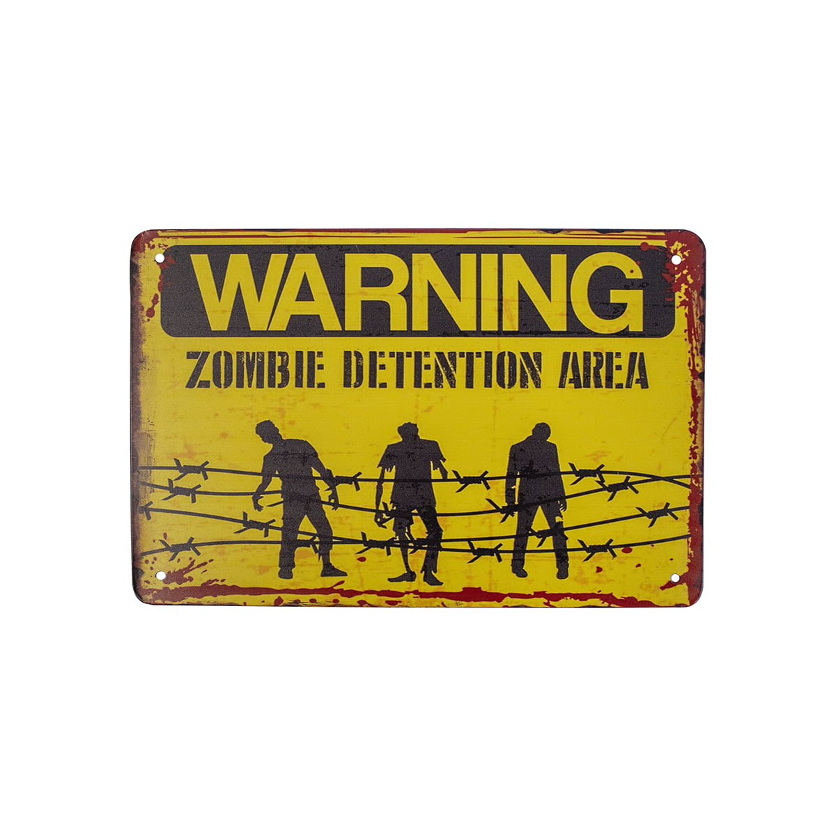 "Warning Zombies Enter At Your Own Risk" 8" x 12" metal sign MADE IN USA 