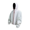 thumbnail image 2 of Momasggi Big and Tall Zip Up Hoodies for Men Trendy Color Block Hooded Jackets Casual Drawstring Long Sleeve Sweatshirt with Zipper Pockets White 2XL, 2 of 4