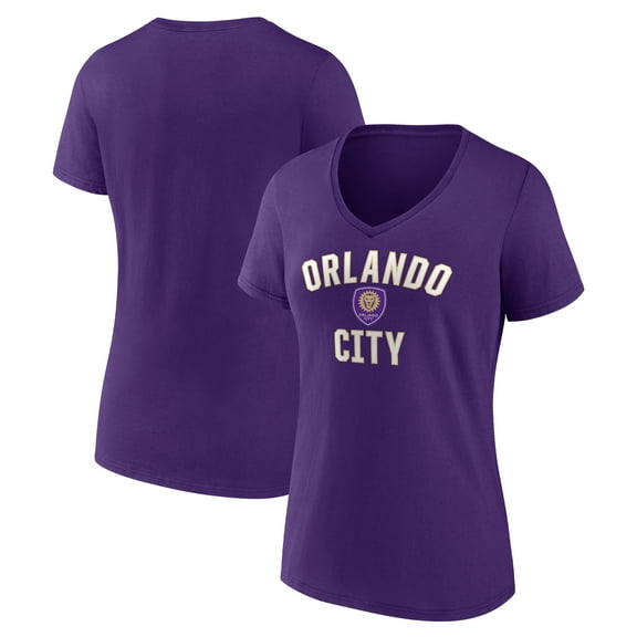 Women's Purple Orlando City SC Victory Arch Logo V-Neck T-Shirt