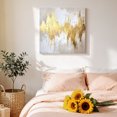 thumbnail image 4 of Canvas Wall Art, Gold Grey Framed Canvas Prints for Bathroom Desk, Abstract Contemporary Square Graffiti Smear Art Small Gallery Wrapped Wall Decor for Home Office, Gifts, 8"x8" Ship Next Day, 4 of 9