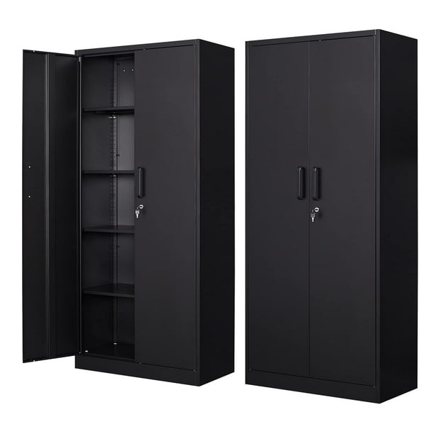 STANI Metal Garage Storage with 2 Doors and 4 Adjustable