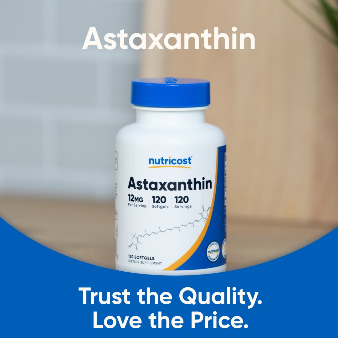 Nutricost Astaxanthin 12mg, 120 Softgels - Gluten Free & Non-GMO Supplement