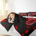 thumbnail image 4 of jejeloiu Cartoon Gamepard Full Size Comforter Sets,Teen Video Gamer Bedding Comforter Set,Red Black Bedding Sets For Boys Kids,Luxury Bedroom Decor Reversible,3 Pieces, 4 of 8