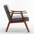 thumbnail image 6 of MIKIBAMA Mid-Century Modern Chair with Solid Wood Frame, Accent Chair Extra-Thick Backrest, Grey, Set of 2, 6 of 11