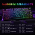 thumbnail image 3 of COSTOM WK75 75% Wireless Mechanical Keyboard, 75% Hot Swappable Custom Keyboard with Knob, RGB Backlit, Pre-lubed Switches, 2.4GHz/USB-C/BT5.0 Gaming Keyboards (Purple), 3 of 9