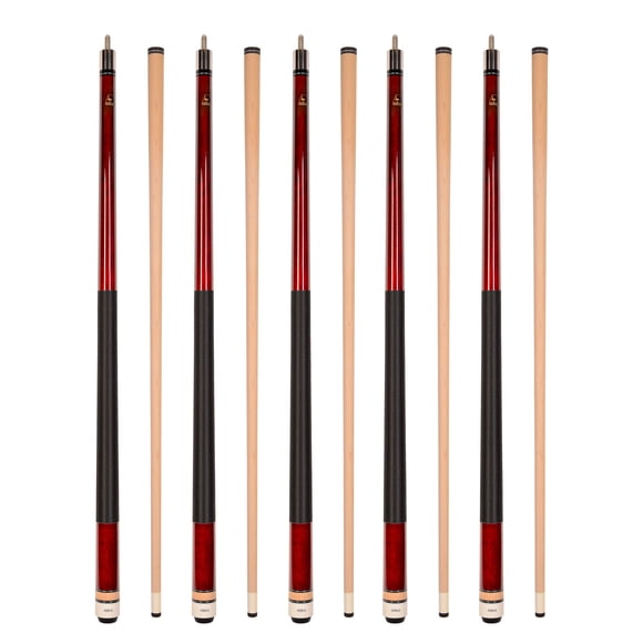 ASKA Set of 5 RED L2 Billiard Pool Cues, 58" Canadian Maple, 13mm Hard Tip, 18oz