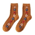 thumbnail image 1 of JeashCHAT Women Fashion Retro Academic Style Flower Lovely Cotton Middle Tube Socks, 1 of 6