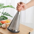 thumbnail image 6 of Conical Stainless Steel Grater Fruit Potato Vegetable Cutting Wooden Handle, 6 of 9