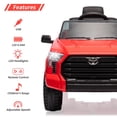 thumbnail image 3 of Juiluna Ride on Truck Car, 12V Licensed Toyota Tundra Ride on Car w/Remote Control, Battery Powered Electric Car with4 Wheels Spring Suspension, 3 Speeds, LED Lights, Gift for 3+ Kids-Red, 3 of 7