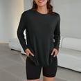 thumbnail image 7 of SUNBS T Shirts for Women Oversized Long Sleeve Basic Crewneck Tee Fall Winter Casual Blouses, Sizes S-3XL, 7 of 7
