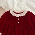 thumbnail image 4 of Ropa de primavera para nuevas hermanas, Body de encaje con cuello con volantes para niñas, vestido de princesa con mangas abullonadas de encaje rojo, ropa de Año Nuevo, 4 of 6